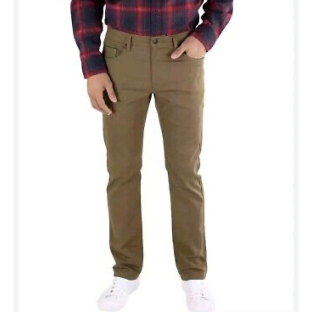 NEW Jachs Men's Pant Size 32 x 30 Khaki 5 Pocket Mid Raise Straight Leg Stretch